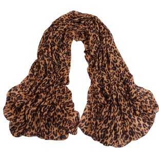 Large Size Scarf with Leopard Print