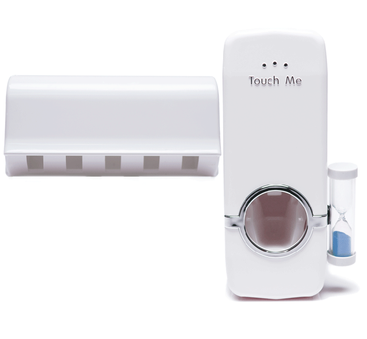 Tooth Paste Dispenser & Tooth Brush Holder Set