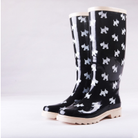 High Gumboots with Dog Print