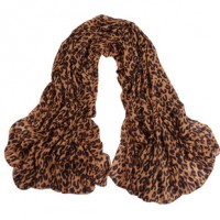 Large Size Scarf with Leopard Print